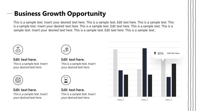 Business Growth Opportunities Slide with Bar Chart