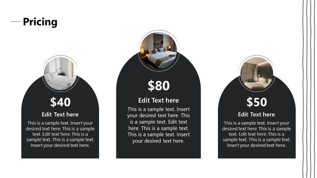 Slide for Displaying Pricing Packages – Hotel Company Profile