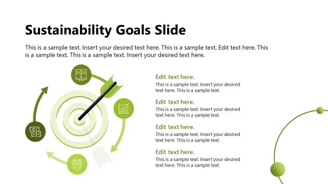 Sustainability Goals Slide with Target Diagram