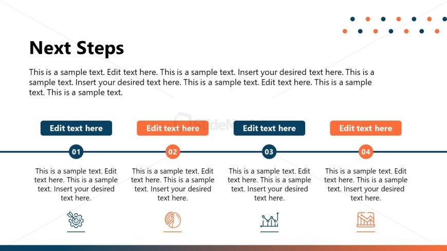 Horizontal Timeline Slide for Next Steps in Professional Client Meeting