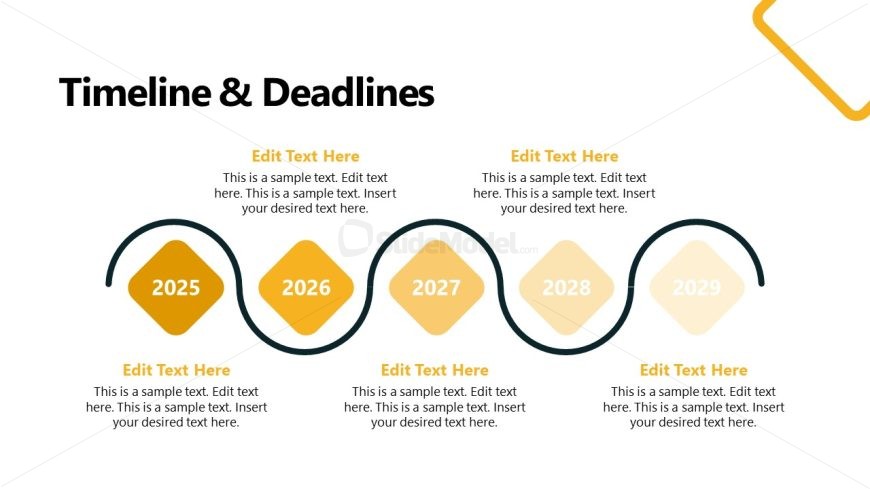 Horizontal Timeline PPT Slide 