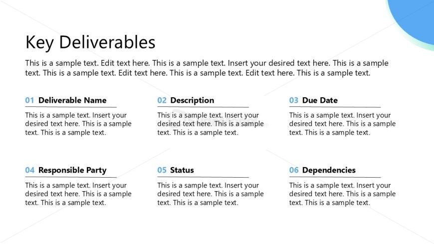 Editable Key Deliverables Slide PPT Template - SlideModel