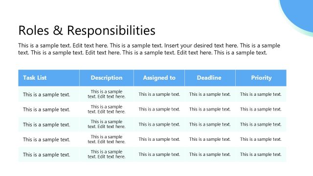 Roles & Responsibilities Slide PPT Template