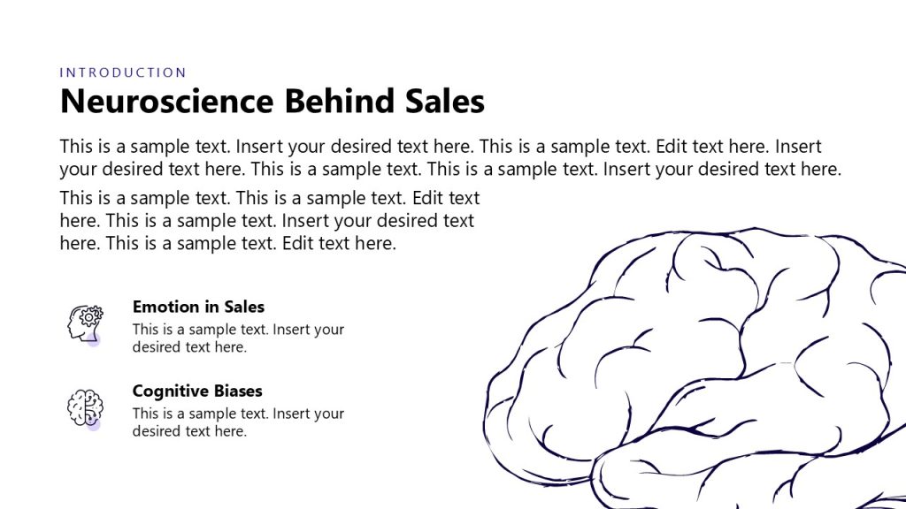 Neuroscience Behind Sales Slide With Brain Diagram Slidemodel Neuroscience Behind Sales Slide With Brain Diagram Slidemodel