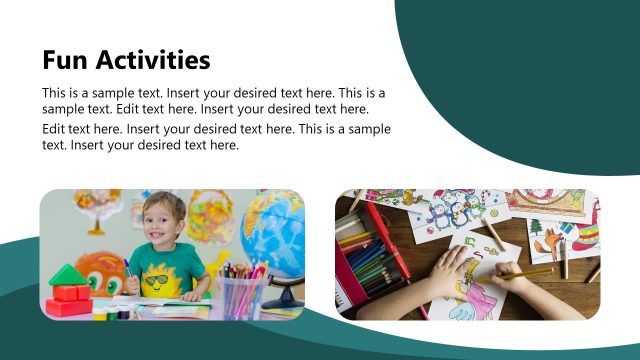 Slide for Showing Fun Activities – Education Primary Level Template