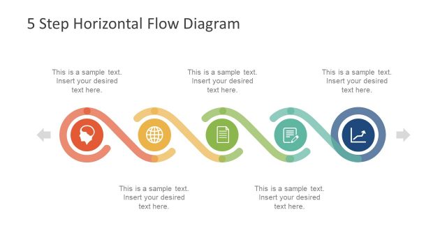 5 Step Horizontal Flow Diagram for PowerPoint