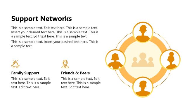 Editable Support Networks PowerPoint Slide