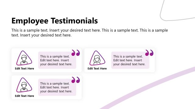 Employee Testimonials Slide with Infographics