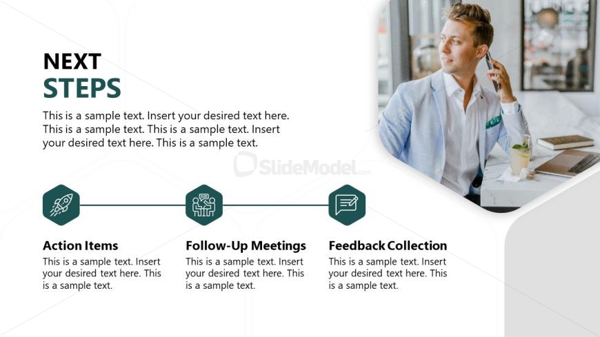 Next Steps Presentation Slide with Editable Text