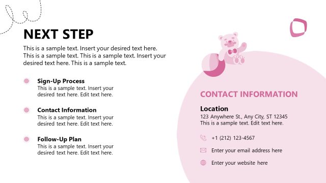 Next Steps PPT Slide – Babysitting Template for PowerPoint
