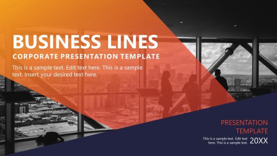 Editable Business Lines PowerPoint Template 