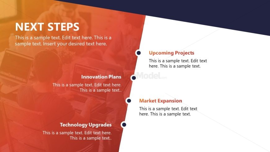 Editable Next Steps Slide - Business Lines Template