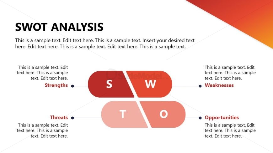 Business Lines Corporate Template - SWOT Analysis Slide 