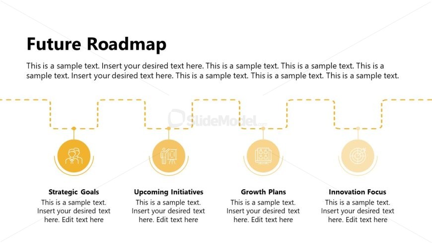 Editable Roadmap Diagram PPT Slide 