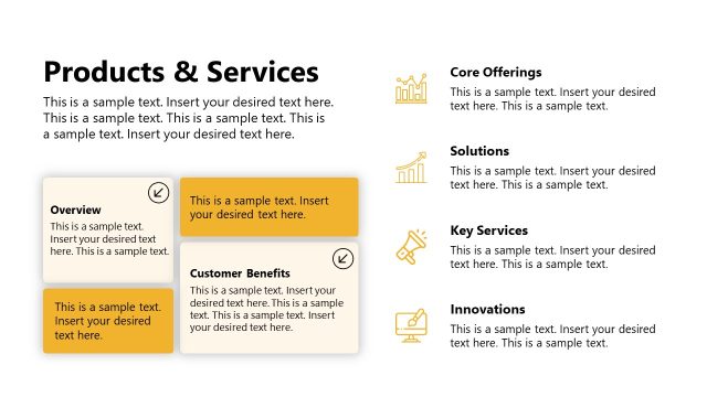 Products and Services PowerPoint Template Slide