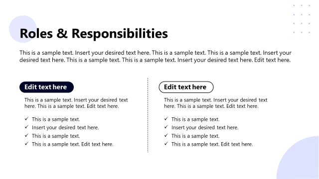 Roles and Responsibilties Slide – Procedures Handbook PPT Template