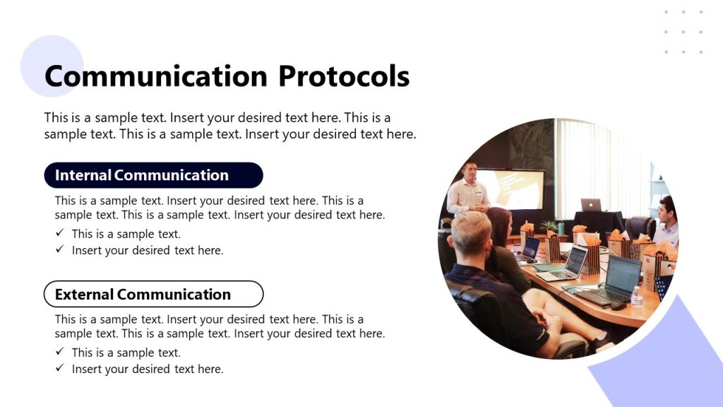 Communication Protocols Slide - Procedures Handbook Template - SlideModel