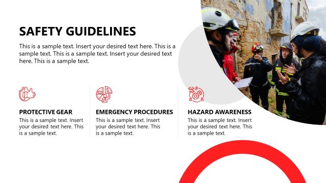Safety Guidelines Slide with Infographics