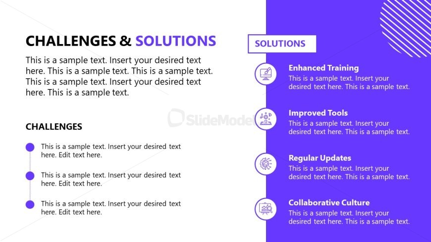 Internal Communication Plan Template - Challenges Slide 