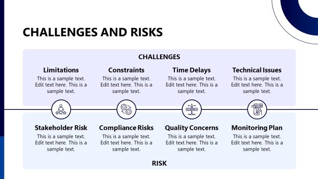 Challenges & Risks PPT Slide – Project Status Template