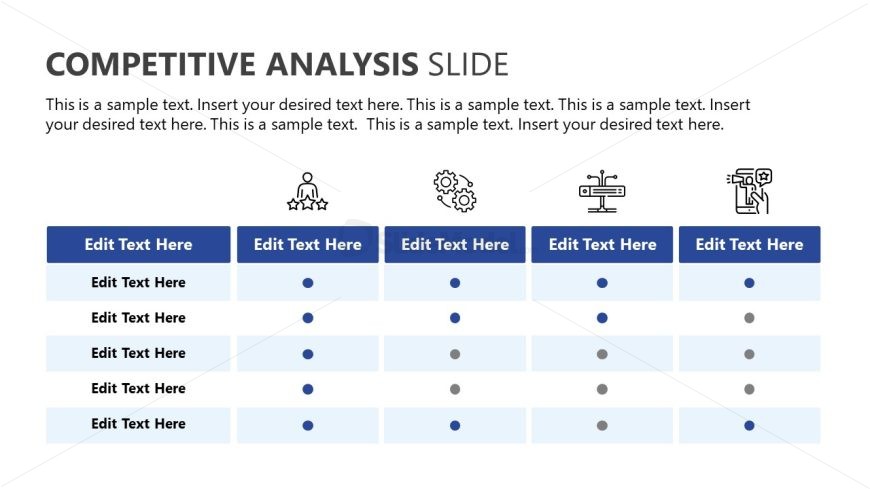 Five Columns Table Slide - Pitch Deck Template