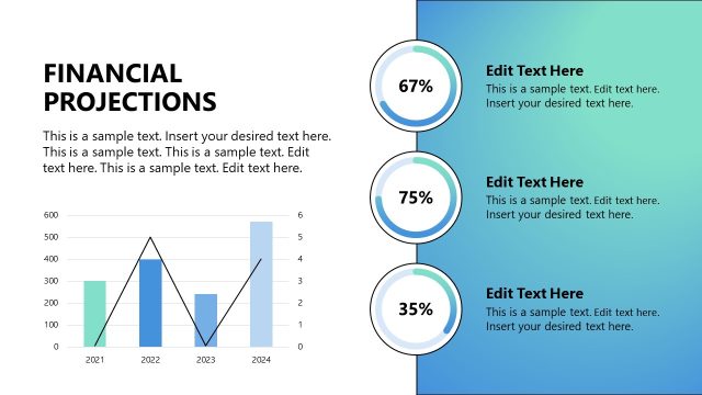 Financial Projections Slide with Bar Chart