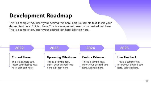 Development Roadmap Template Slide for PowerPoint