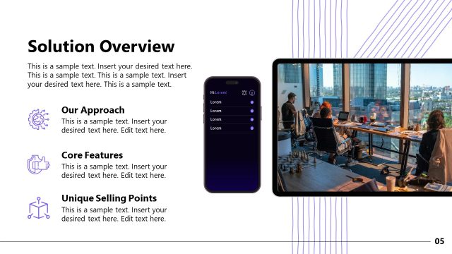 Editable Solution Overiew Slide – Tech Business Development Template