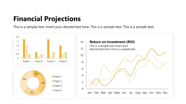 Financial Projections Slide with Bar Chart
