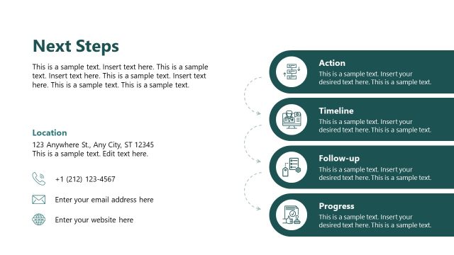 Next Steps Presentation Slide with Four Steps