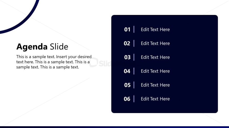 Editable Agenda Slide for Leadership Transition Plan Template