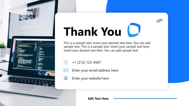 Thank You Slide – SaaS Business Overview Template