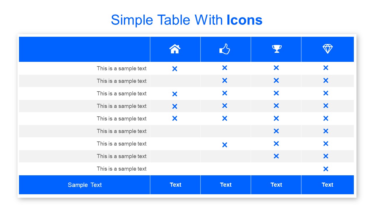 Comparison Table Design Slide