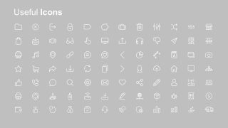 White 96 Icons with Gray Background