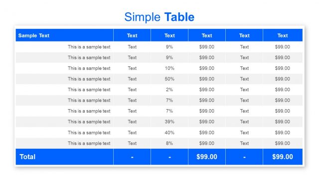 Design of Sample Data Table - SlideModel