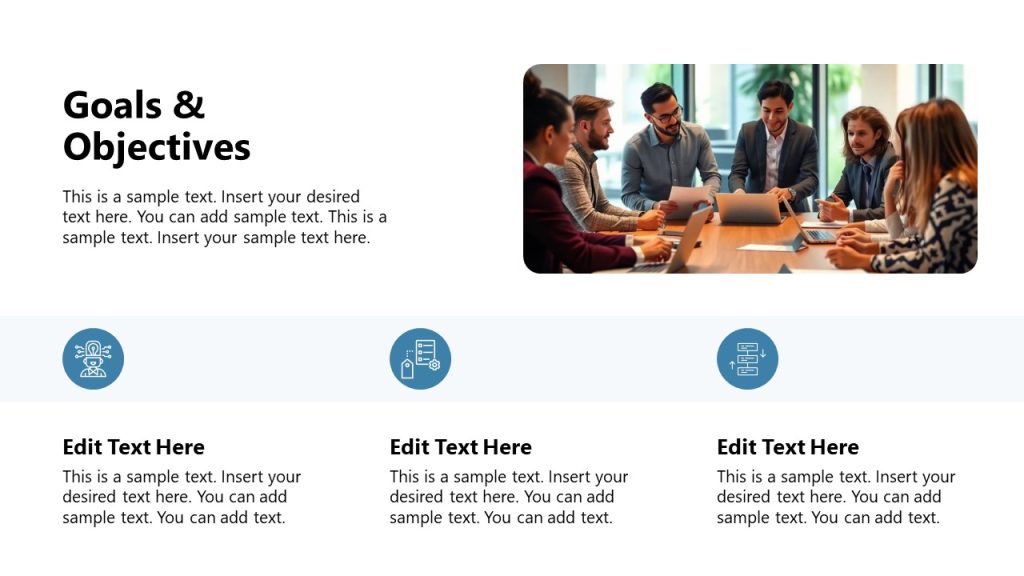 Editable Goals & Objectives Slide - Business Strategy Plan Template ...