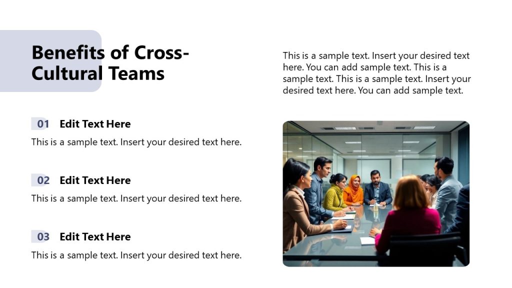 Benefits of Cross Cultural Teams PowerPoint Template - SlideModel