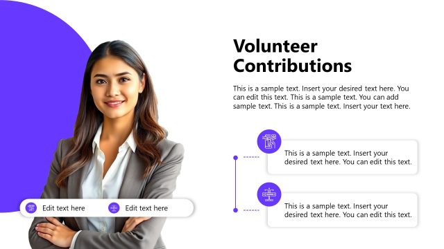 Volunteer Contribution – Nonprofit Annual Report PPT Template