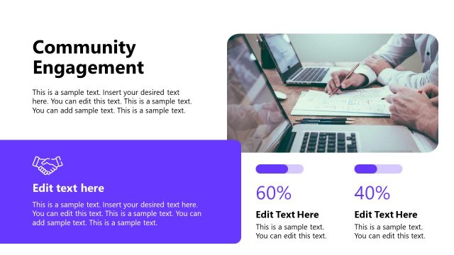 Community Engagement Slide with Infographics