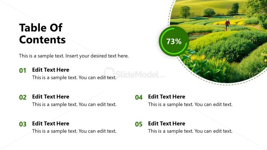 List Format Slide for Contents Outline Presentation