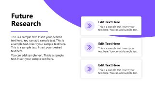 Future Research Slide with Graphical Icons
