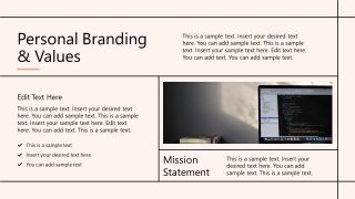 Creative Personal Branding Slide Template for PowerPoint