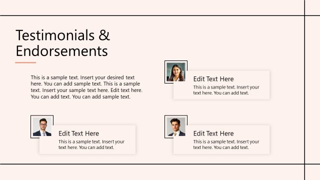 Testimonials & Endorsements Creative Slide with Image Blocks