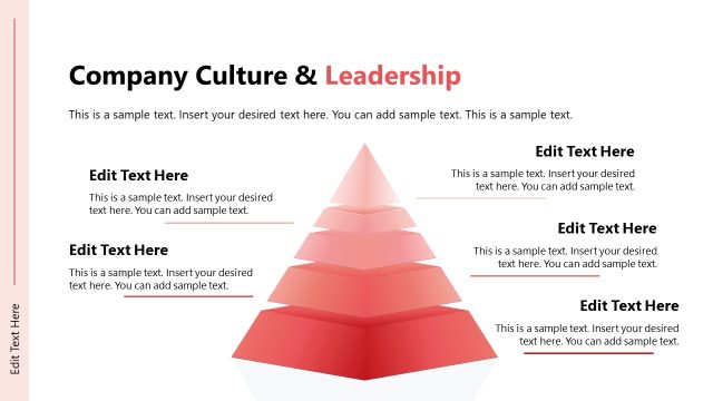 Company Culture & Leadership Pyramid Diagram Slide