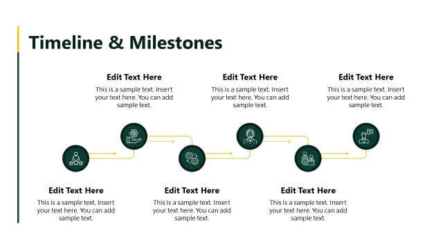 Horizontal Timeline & Milestones Infographics Slide
