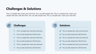 Slide for Challenges & Solutions - Implementation Plan Layout  