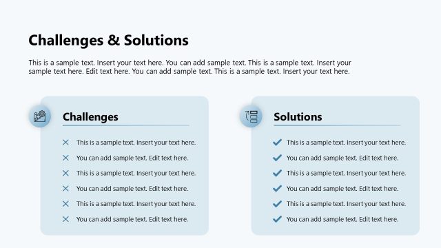 Editable Challenges & Solutions PowerPoint Template