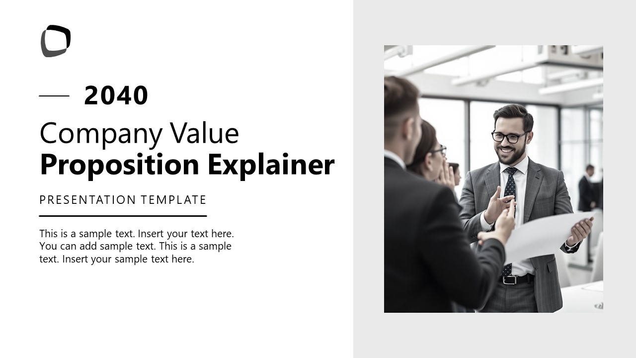 Title Slide for Value Proposition Template 