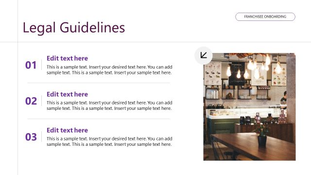 Legal Guidelines Slide – Franchisee Onboarding Slide Template