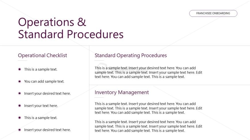 Franchisee Onboarding Template Slide